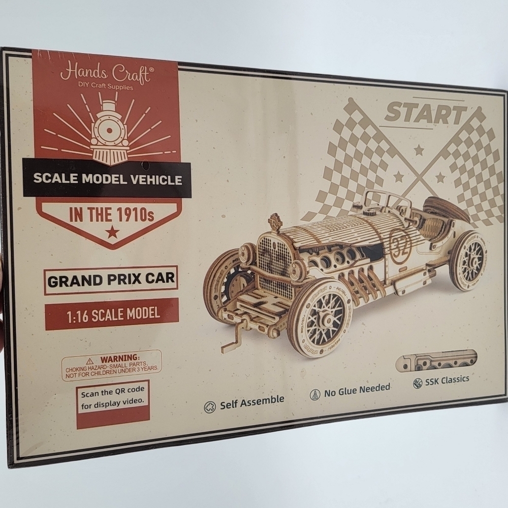 Hands Craft Grand Prix Car 1910's Wood Model DIY #2192